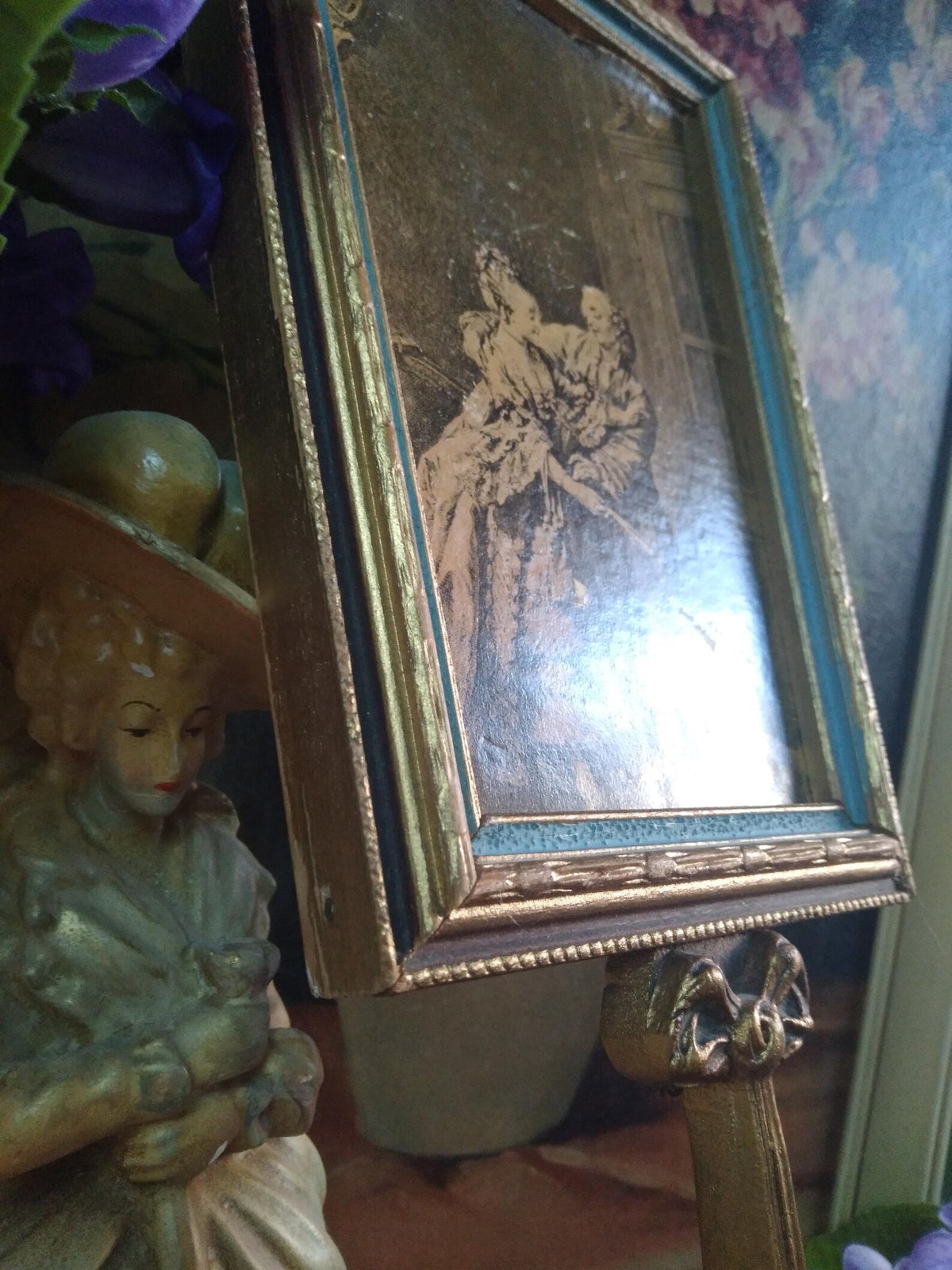 Antique Baroque Hand Mirror / Scrying Mirror
