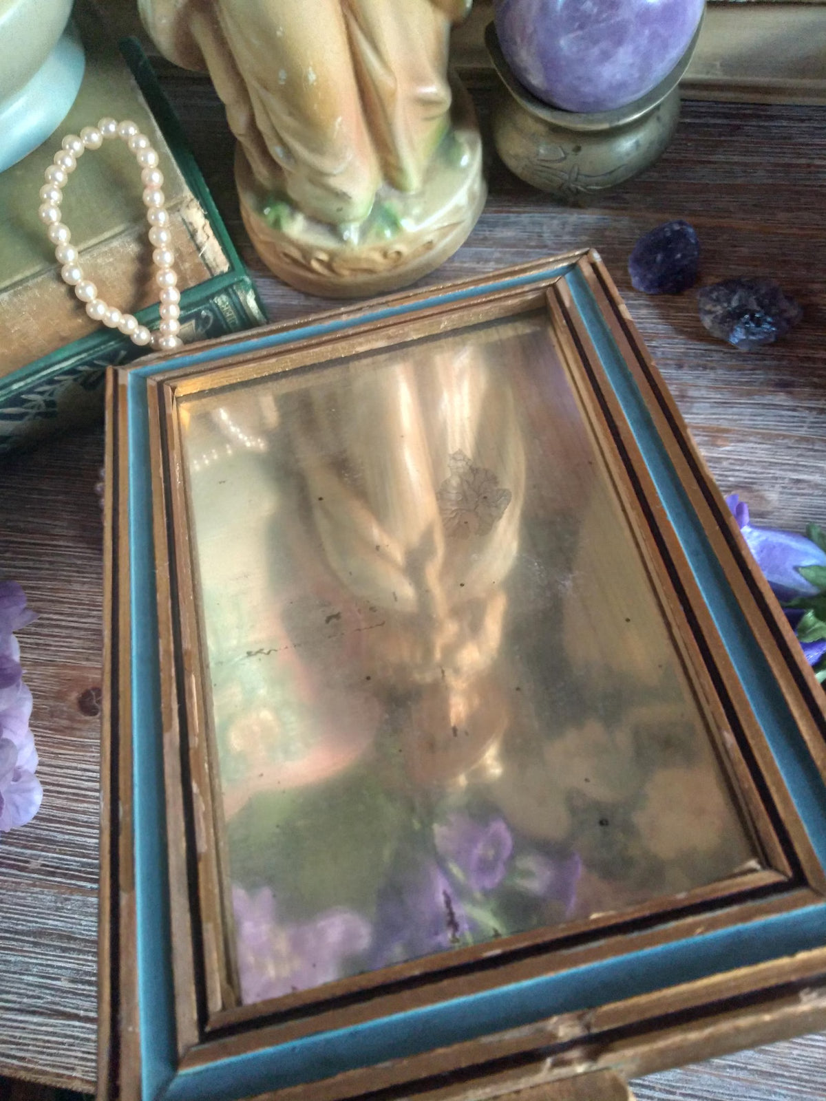 Antique Baroque Hand Mirror / Scrying Mirror