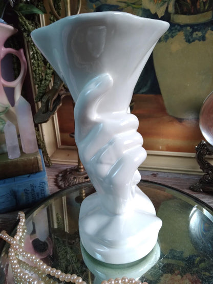 Vintage 1940s White Hand Vase