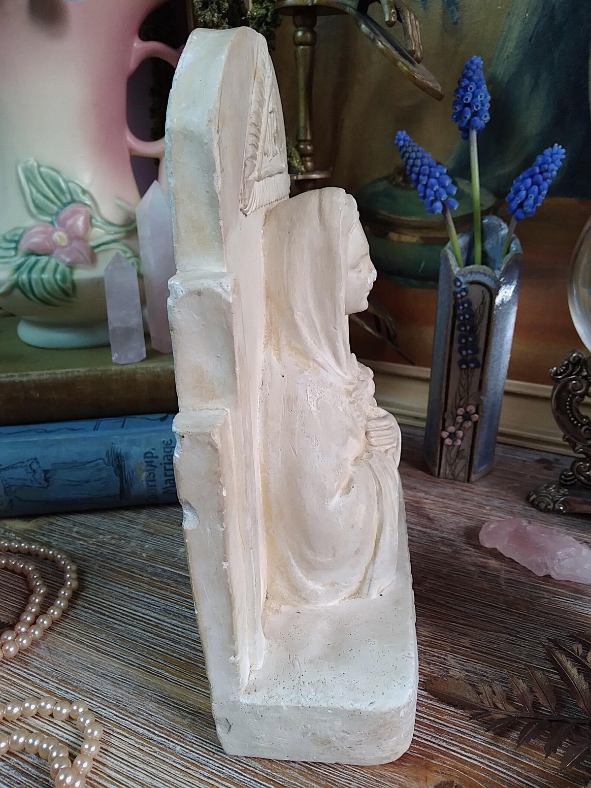 Vintage Notre-Dame Sacred Heart Mary Chalkware Bust