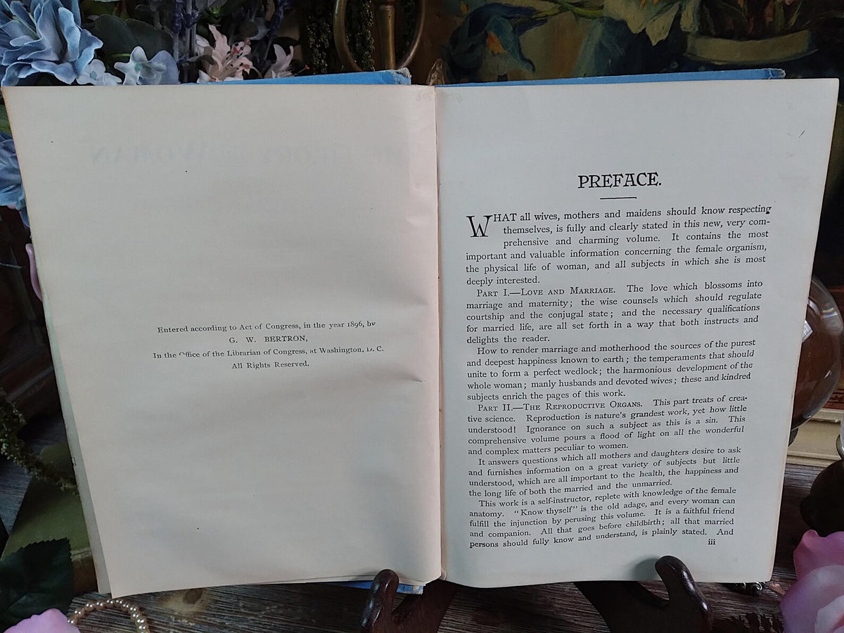 1896 Antique Book — The Glory of Woman