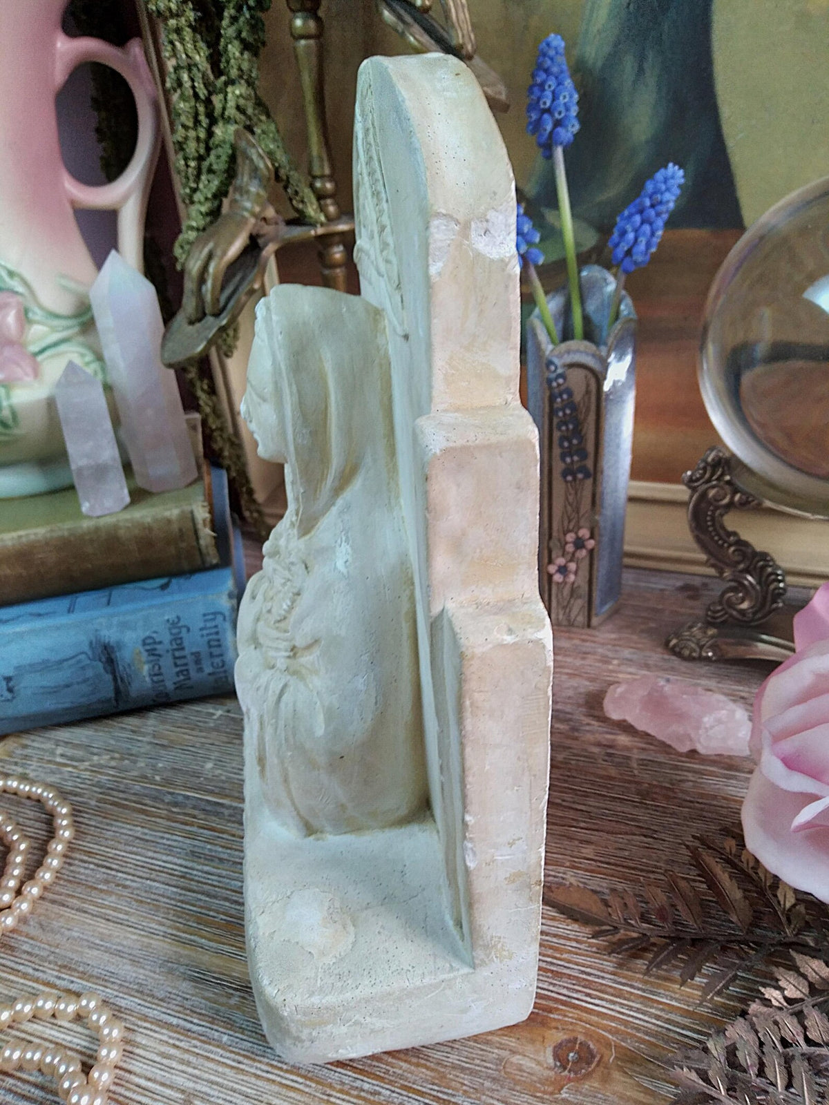 Vintage Notre-Dame Sacred Heart Mary Chalkware Bust
