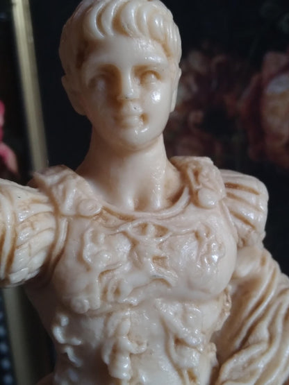 Vintage Alabaster Augustus of Prima Porta Statue