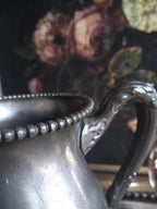 Antique Silver Engraved Footed Cauldron