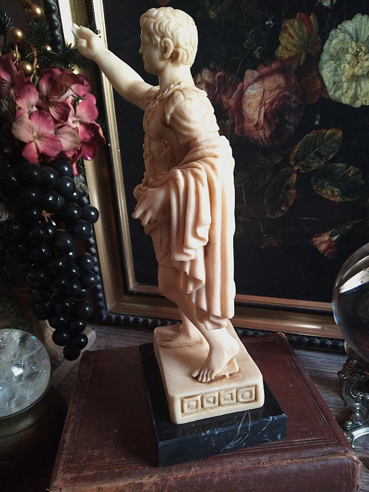 Vintage Alabaster Augustus of Prima Porta Statue