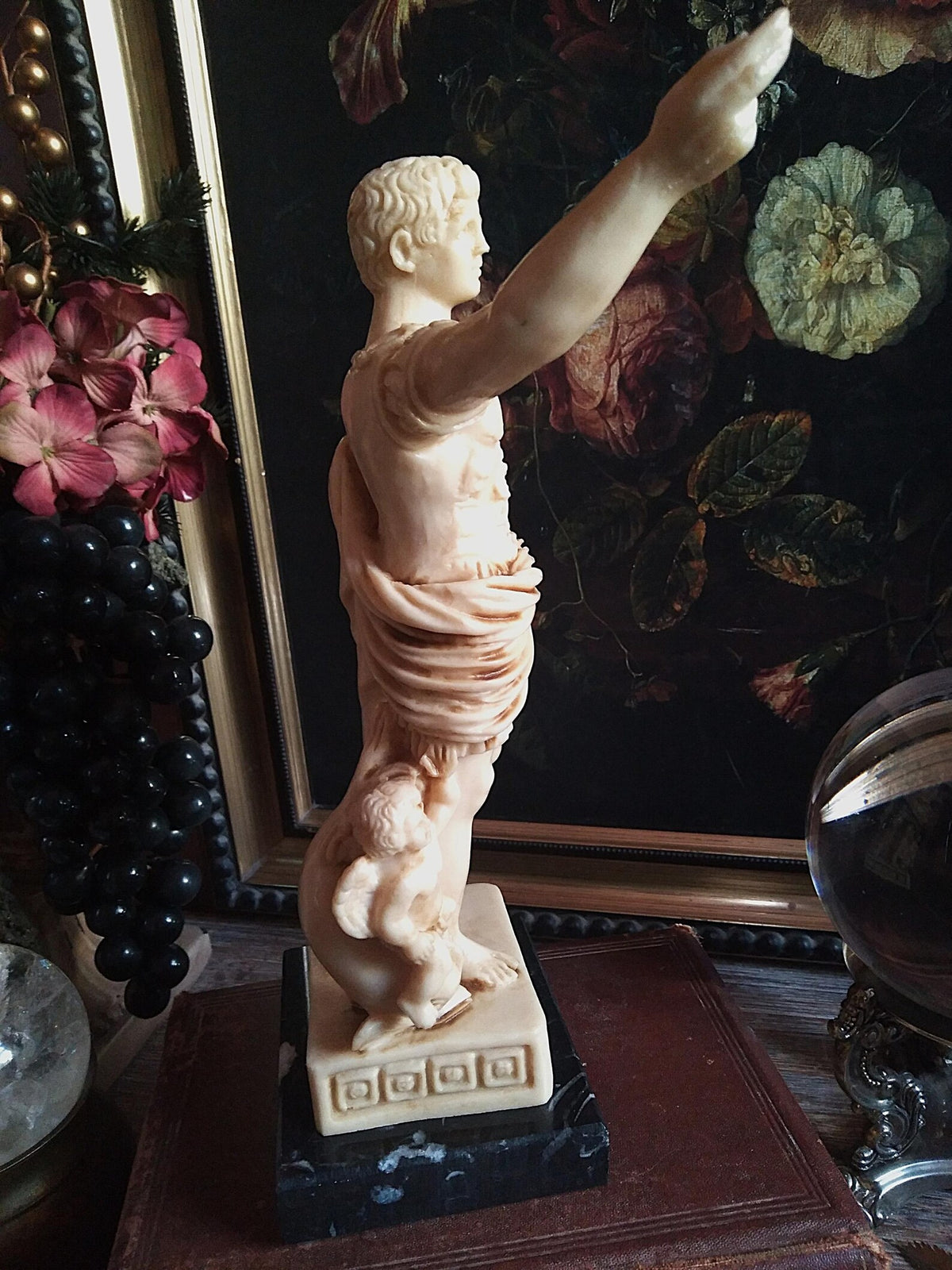 Vintage Alabaster Augustus of Prima Porta Statue