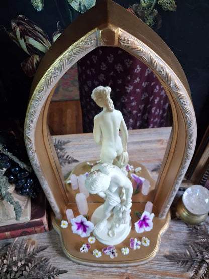 Vintage Gold Gothic Arched Mirror Shelf
