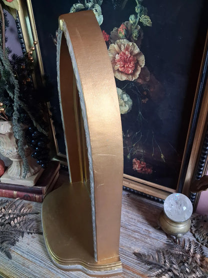 Vintage Gold Gothic Arched Mirror Shelf
