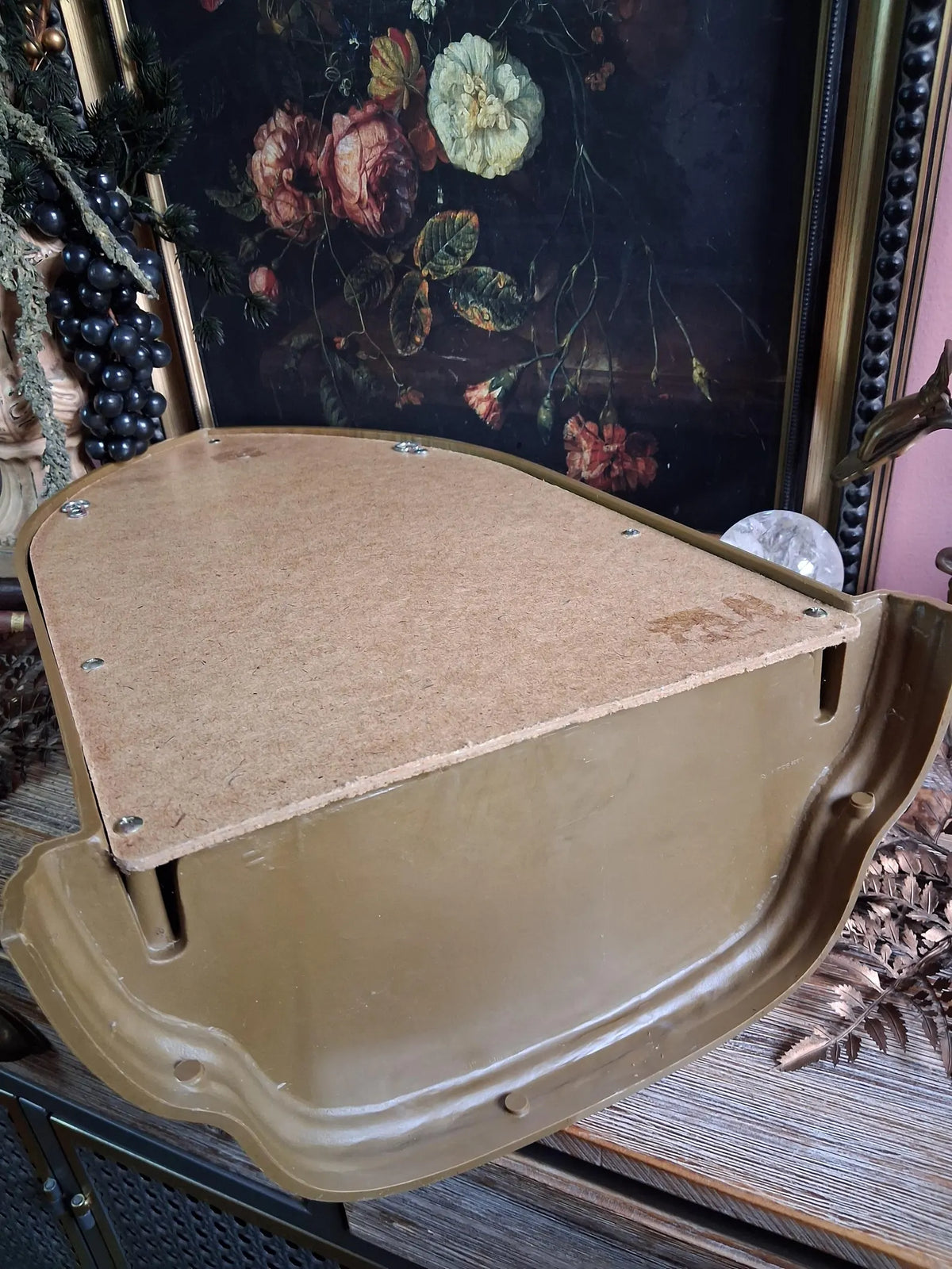Vintage Gold Gothic Arched Mirror Shelf