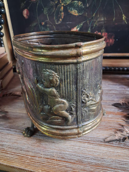 Vintage Lion-Footed Cherub Jardinière