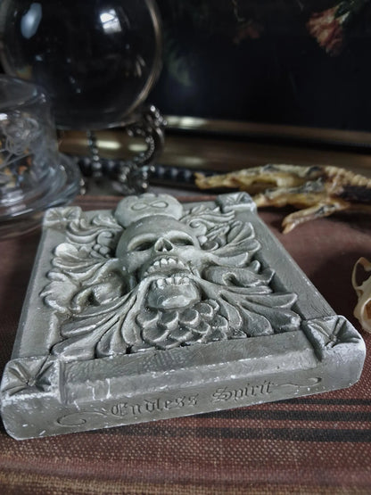 Vintage “Endless Spirit” Skull Wall Plaque