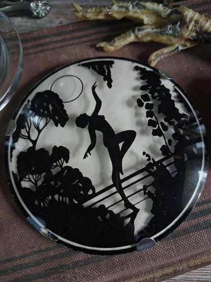 1920s Moonlit Dancing Nymph Silhouette