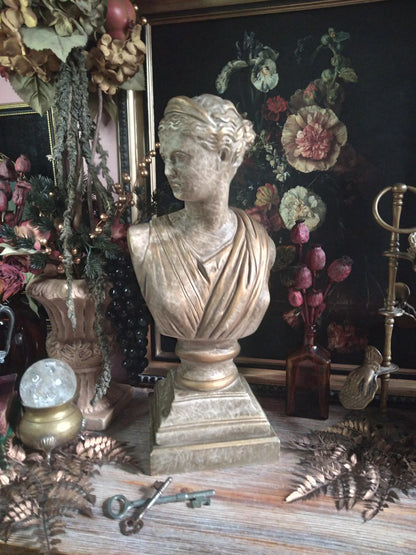 Vintage Plaster Bust of Artemis / Diana