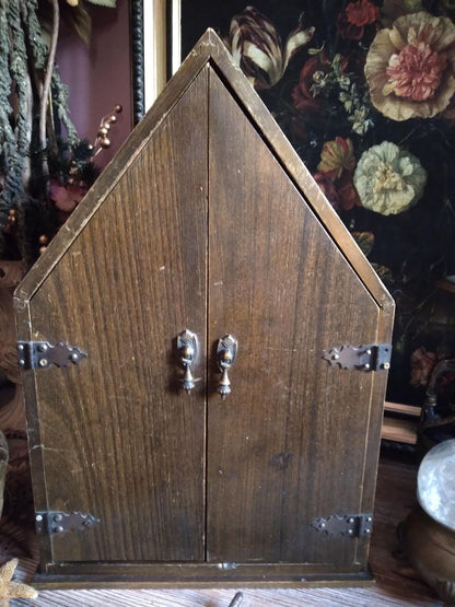 Vintage Sailing Ship Altar Cabinet