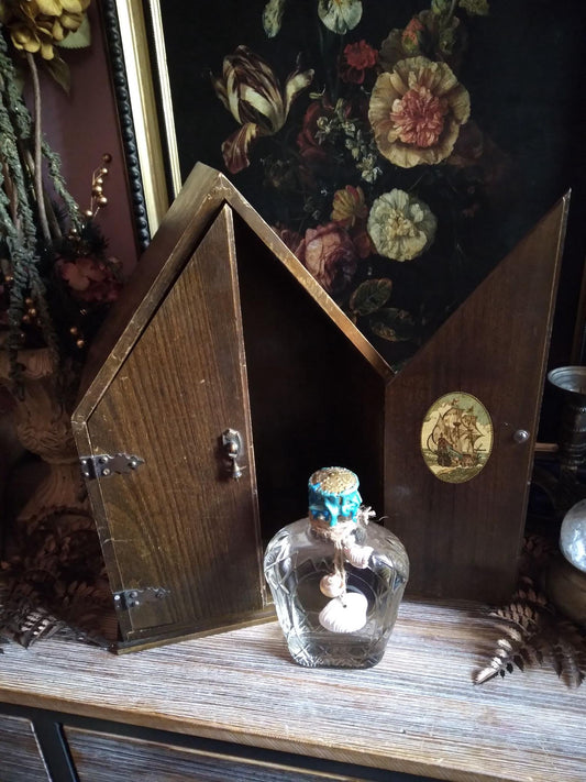 Vintage Sailing Ship Altar Cabinet