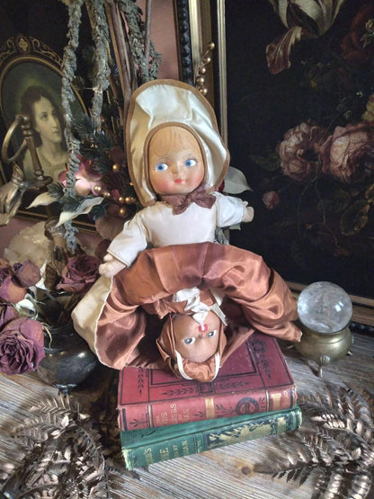 Antique Black & White Topsy-Turvy Doll