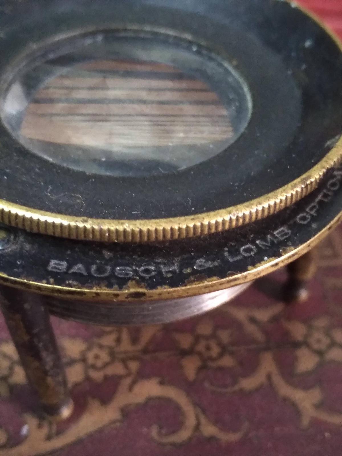 Antique Bausch & Lomb Tripod Magnifying Glass