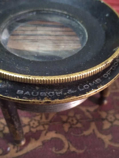 Antique Bausch & Lomb Tripod Magnifying Glass
