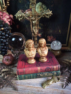 Vintage Gold Sacred Heart Mary & Jesus Busts — Pair