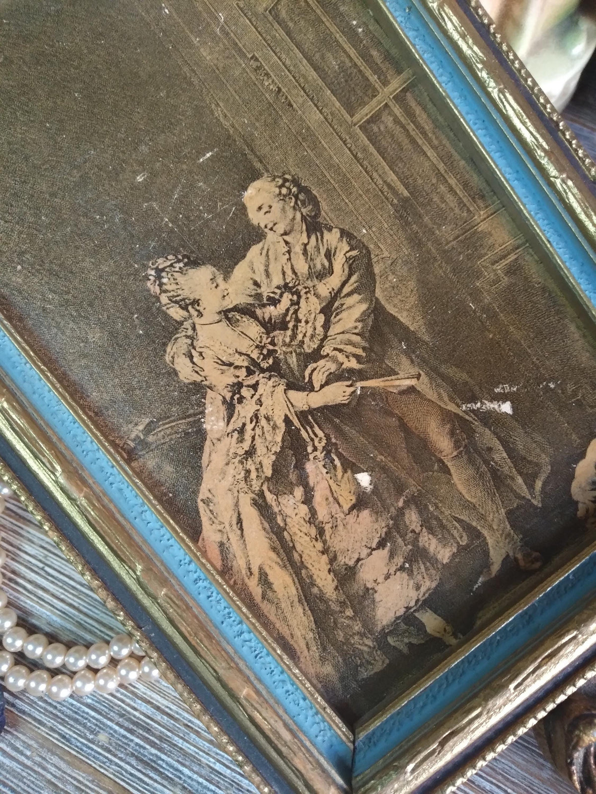 Antique Baroque Hand Mirror / Scrying Mirror