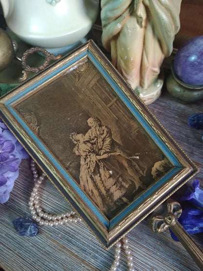 Antique Baroque Hand Mirror / Scrying Mirror