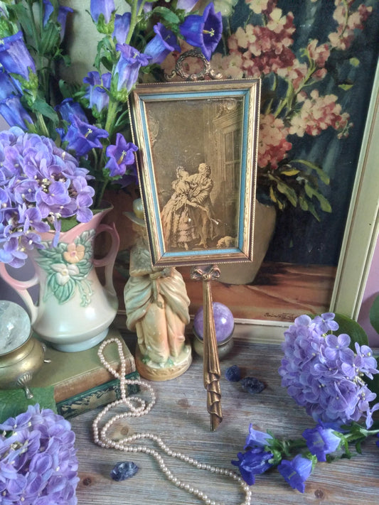 Antique Baroque Hand Mirror / Scrying Mirror