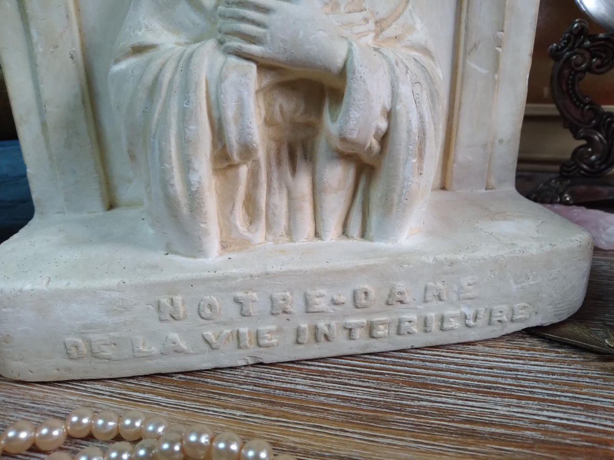Vintage Notre-Dame Sacred Heart Mary Chalkware Bust