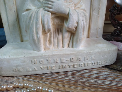 Vintage Notre-Dame Sacred Heart Mary Chalkware Bust