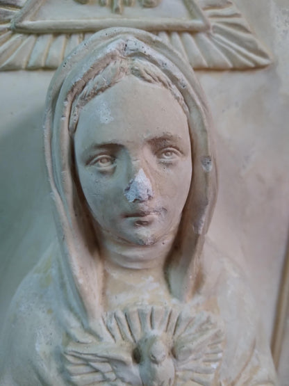 Vintage Notre-Dame Sacred Heart Mary Chalkware Bust