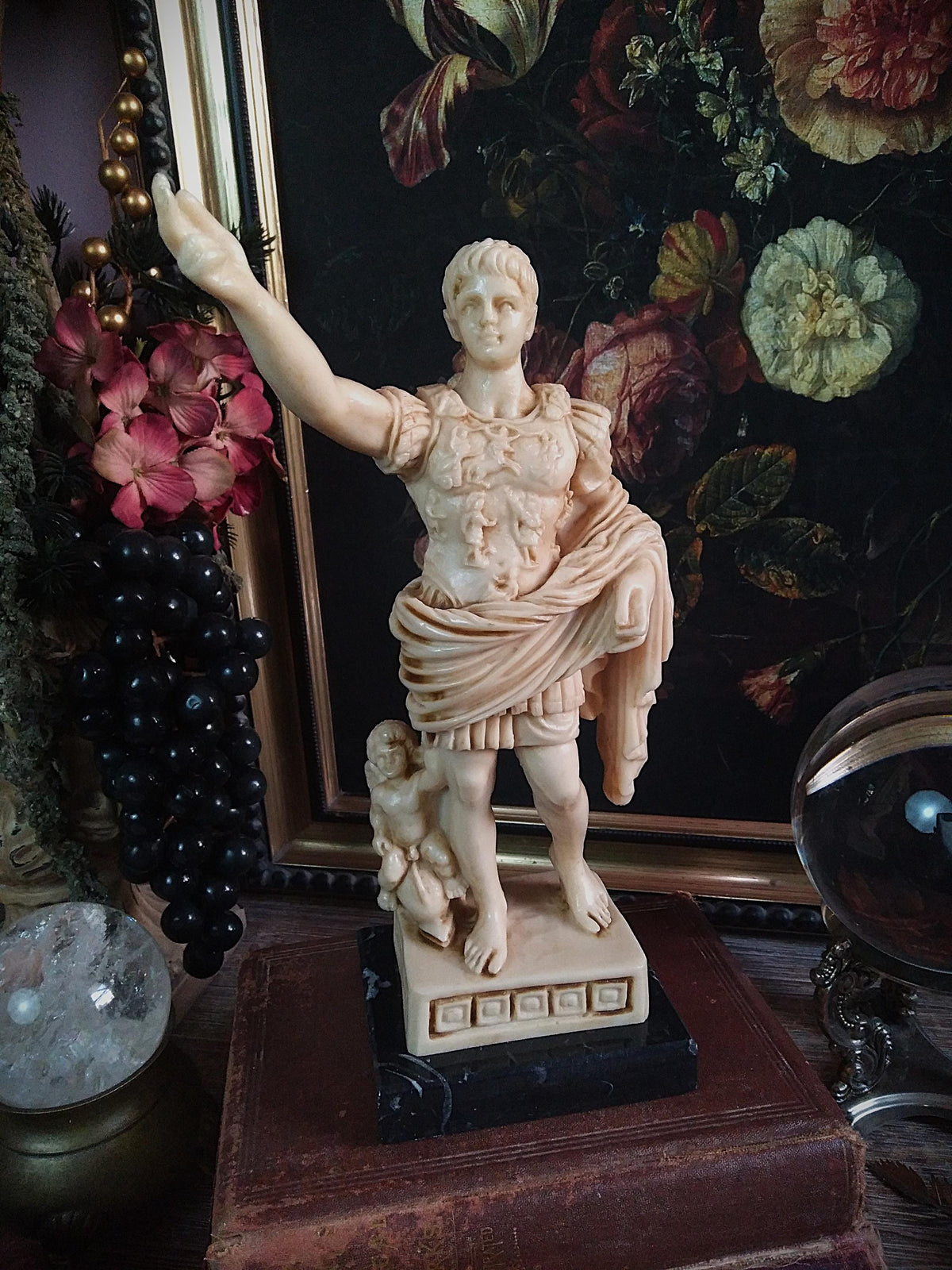 Vintage Alabaster Augustus of Prima Porta Statue