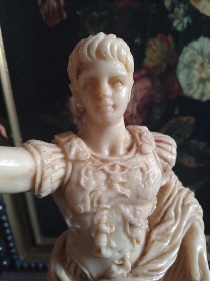 Vintage Alabaster Augustus of Prima Porta Statue
