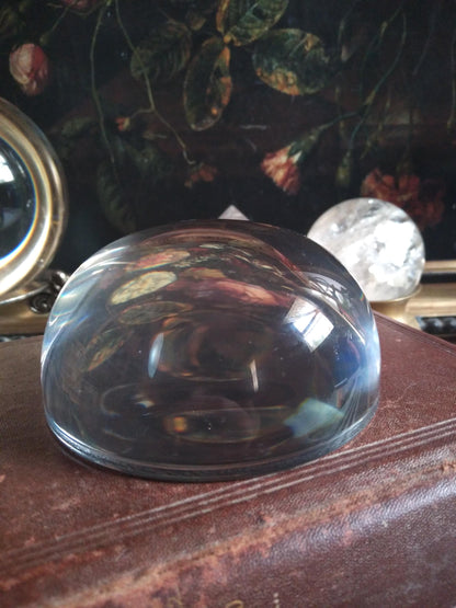 Vintage Dark Floral Magnifying Dome Paperweight