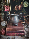 Antique Silver Engraved Footed Cauldron
