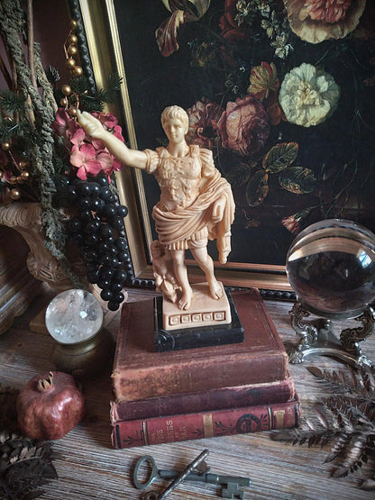 Vintage Alabaster Augustus of Prima Porta Statue