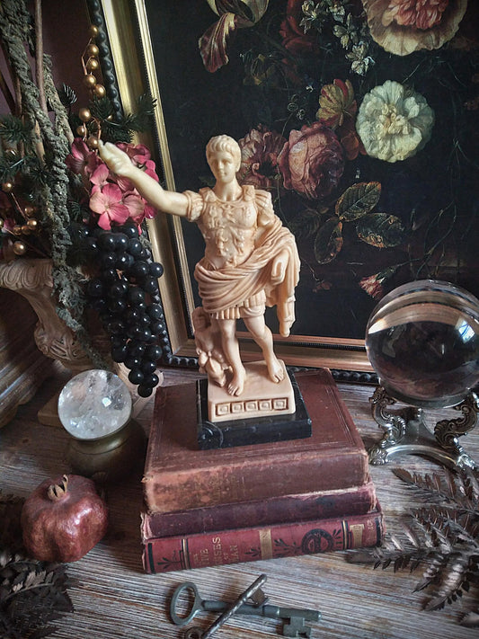 Vintage Alabaster Augustus of Prima Porta Statue