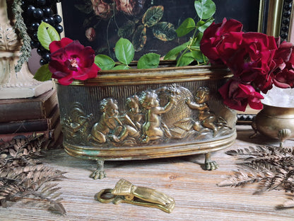 Vintage Lion-Footed Cherub Jardinière