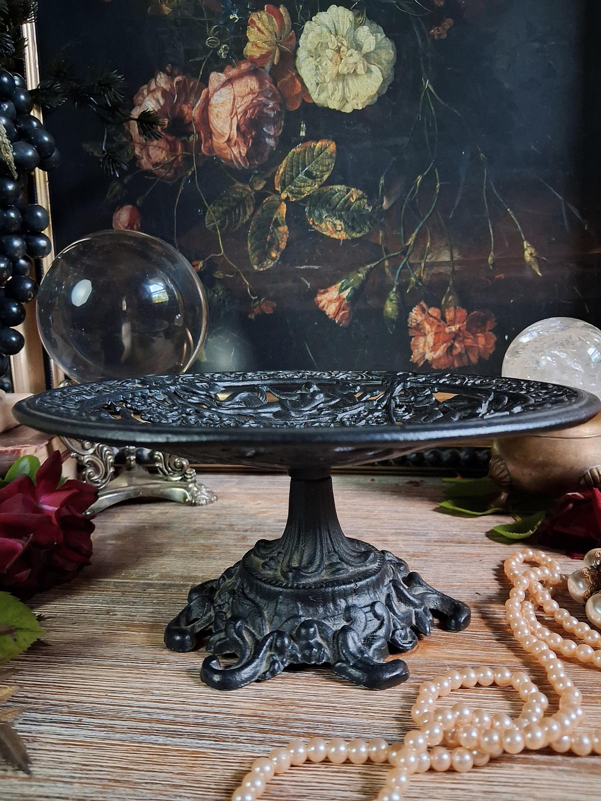 Vintage Baroque Sea Goddess Pedestal Stand