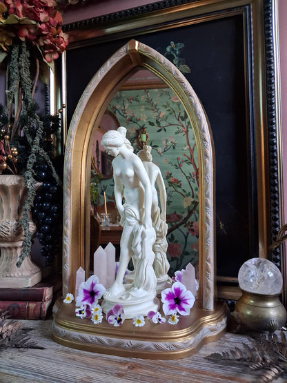 Vintage Gold Gothic Arched Mirror Shelf