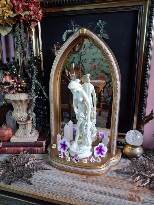 Vintage Gold Gothic Arched Mirror Shelf