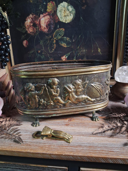 Vintage Lion-Footed Cherub Jardinière