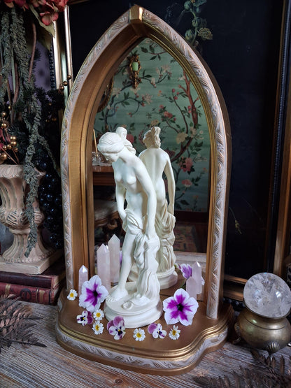 Vintage Gold Gothic Arched Mirror Shelf